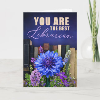 Best Librarian Vintage Book Theme Card