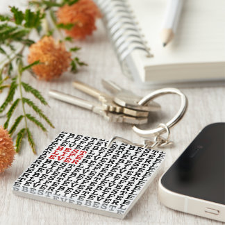 Best Life Ever Black White Red Personalised Key Ring