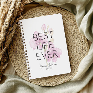 Best Life Ever Pink Orchids Baptism  Notebook