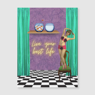 Best Life Funky Vintage Kitsch Magnetic Card