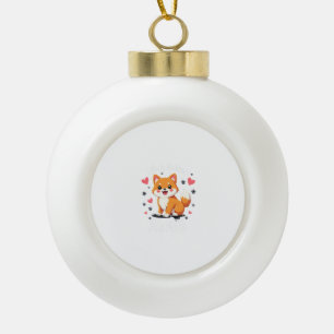 Best life with Akita Tank Top Ceramic Ball Christmas Ornament