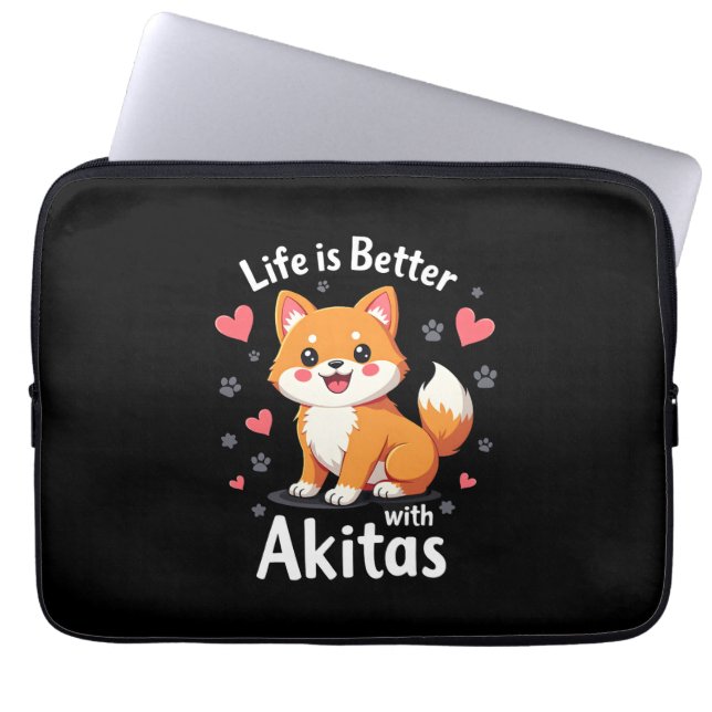 Best life with Akita Tank Top Laptop Sleeve (Front)