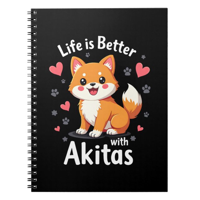 Best life with Akita Tank Top Notebook (Front)