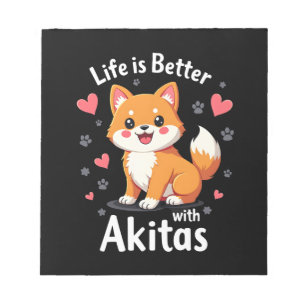 Best life with Akita Tank Top Notepad