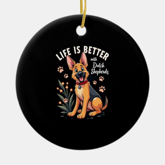 Best life with Anglo-Fran�ais de Petite V�nerie Ta Ceramic Ornament (Front)
