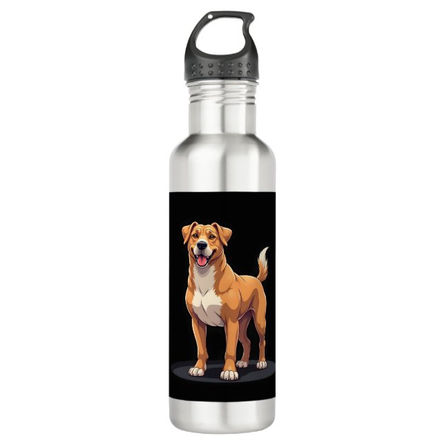 Best life with Dogo Canario Long Sleeve T-Shirt 710 Ml Water Bottle (Front)
