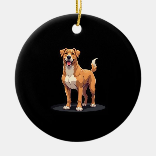 Best life with Dogo Canario Long Sleeve T-Shirt Ceramic Ornament (Front)