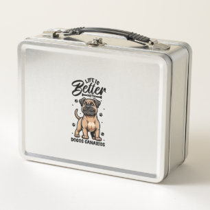 Best life with Dogo Canario  Metal Lunch Box