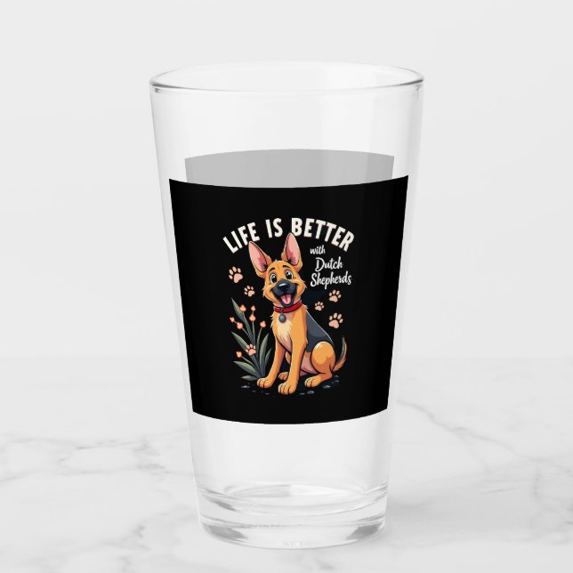 Best life with Dutch Shepherd Tank Top Glass (Front)