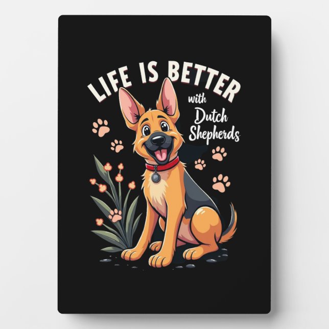 Best life with Dutch Shepherd Tank Top Plaque (Front)