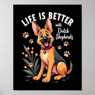 Best life with Dutch Shepherd Tank Top Poster