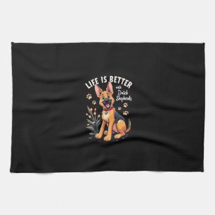 Best life with Dutch Shepherd Tank Top Tea Towel