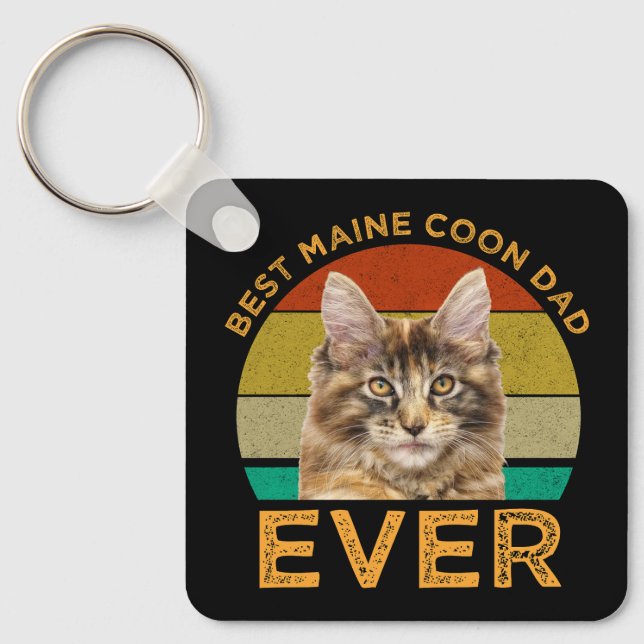 Best Maine Coon Dad Ever Key Ring (Front)