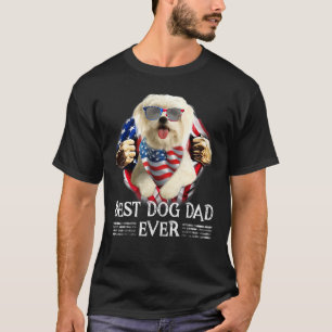 Best Maltese Dad Ever American Flag 4th Of July  M T-Shirt