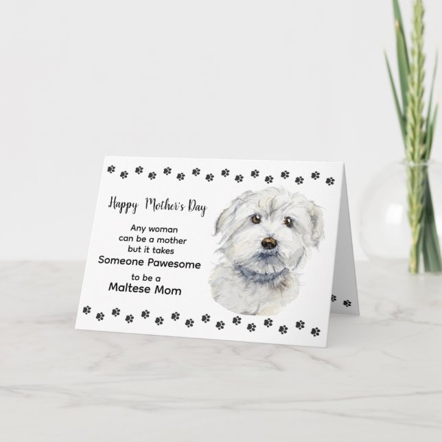 Best Maltese Dog Mum Personalised Mother's Day  Holiday Card (Front)