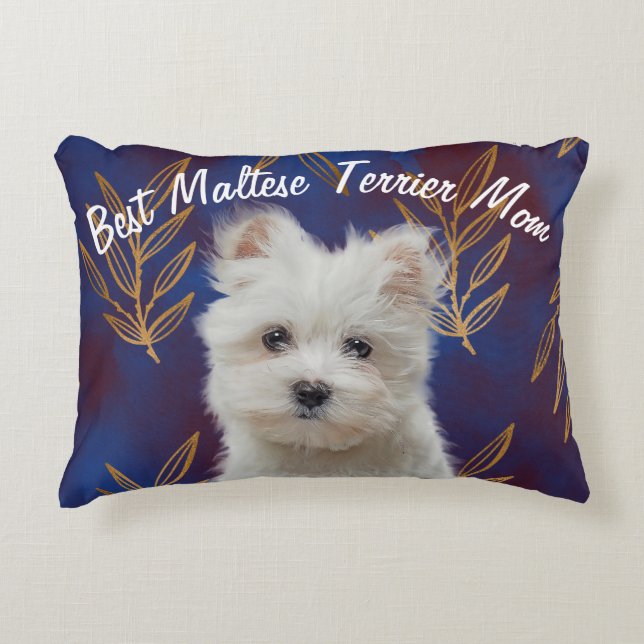 Best Maltese Terrier Mum Accent Pillow (Front)