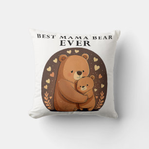Best Mama Bear Ever Cute Hearts Bear Mother's Day Cushion