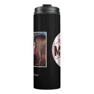 Best Mama Customisable Stripe Circle Photo Thermal Tumbler