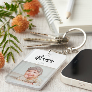 Best Mama Ever Custom Photo Keychain for Mother's