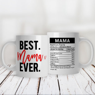 Best Mama Ever Red + Nutrition Facts, Large Coffee Mug