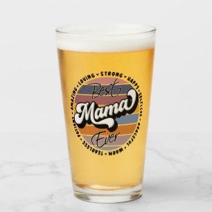Best Mama Ever, Retro Best Mama Ever, Mum Gifts Glass