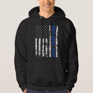 Best Mama Ever US Vintage Flag Patriotic Parents M Hoodie
