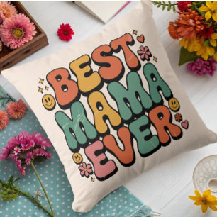 Best mama ever Vintage retro script Mother's day Cushion