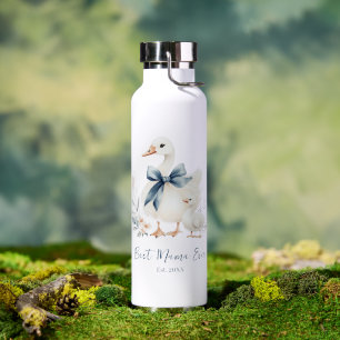 Best Mama Goose & Baby Duck Custom Name Water Bottle