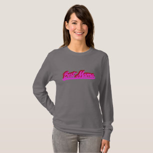 Best Mama Retro Pink Red Typography T-Shirt