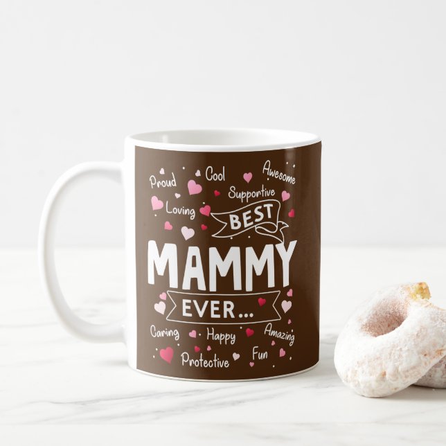 Best Mammy Ever Funny First Time Grandma Mothers Coffee Mug (With Donut)