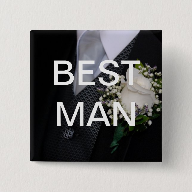 Best Man 15 Cm Square Badge (Front)