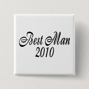 Best Man 2010 15 Cm Square Badge