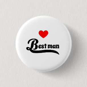Best man 3 cm round badge
