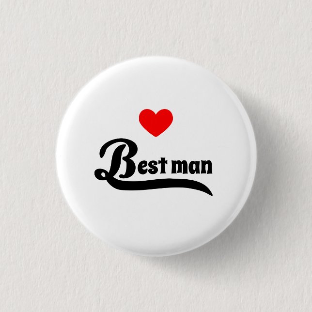 Best man 3 cm round badge (Front)