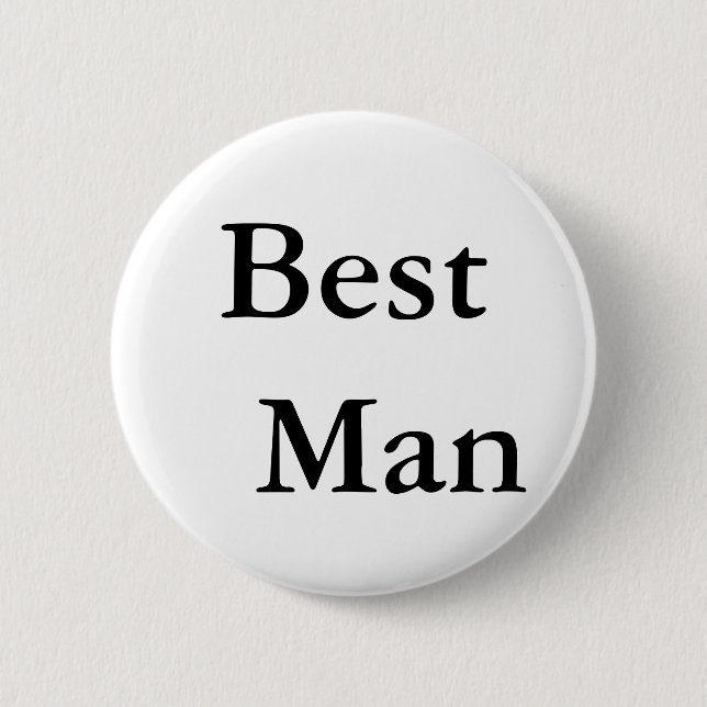 Best Man 6 Cm Round Badge (Front)