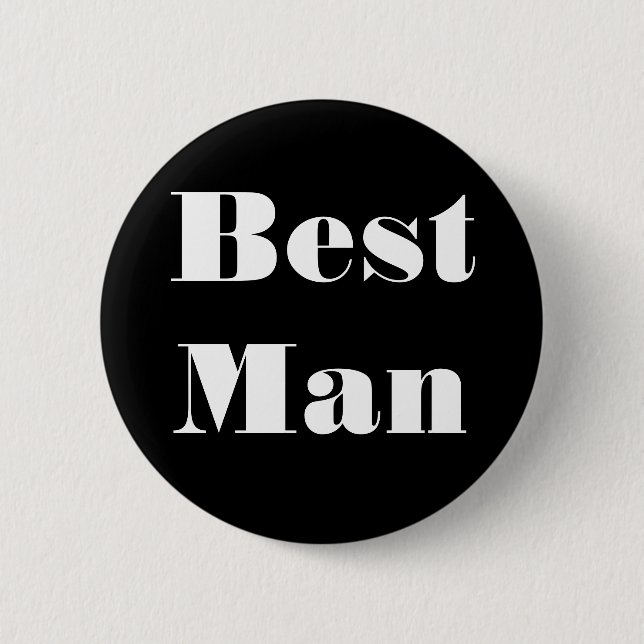 Best Man 6 Cm Round Badge (Front)
