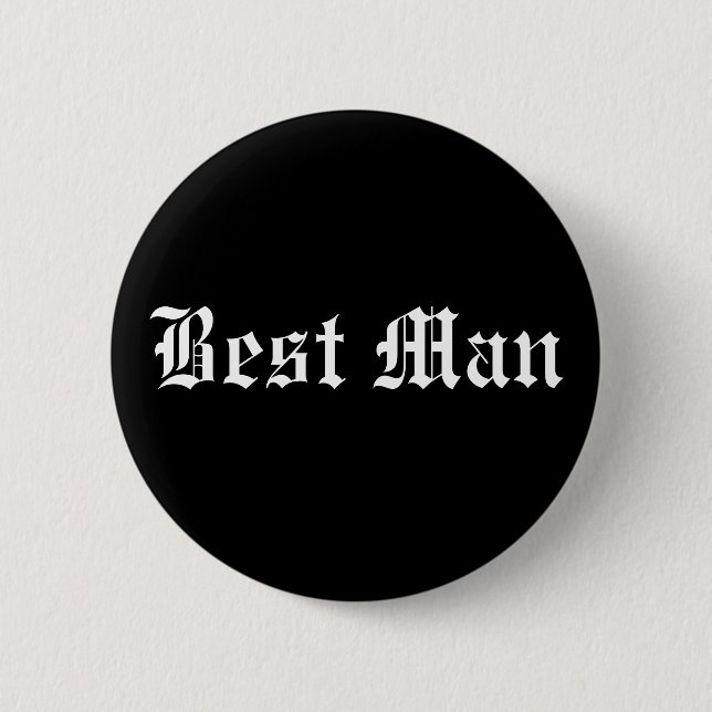 Best Man 6 Cm Round Badge (Front)