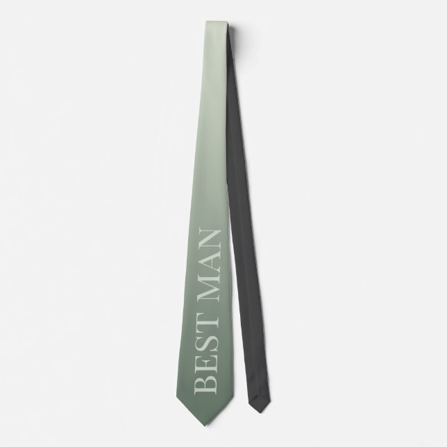 Best man asking for wedding sage green  tie (Front)