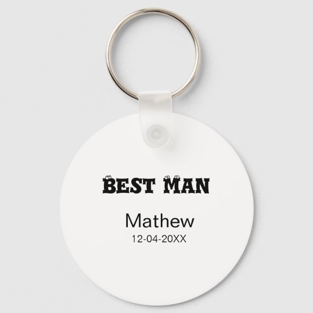 Best man bachelor party add name date simple sdon' key ring (Front)