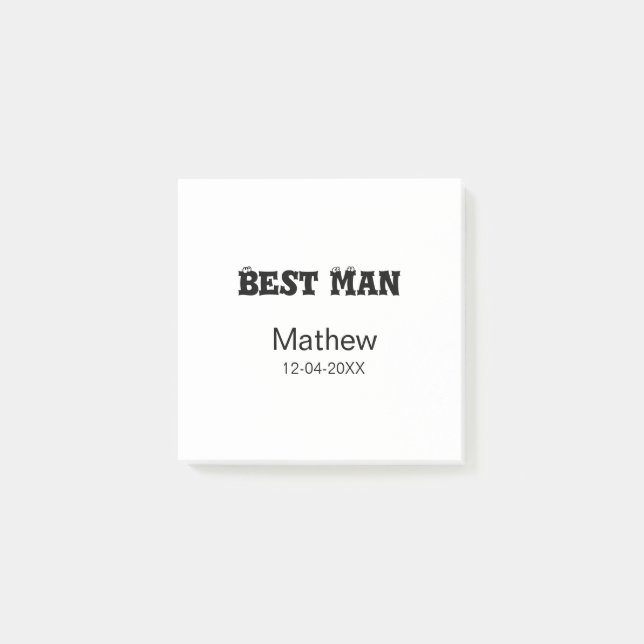 Best man bachelor party add name date simple sdon' post-it notes (Front)