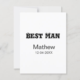 Best man bachelor party add name date simple sdon' postcard
