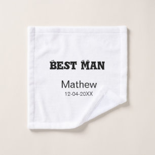 Best man bachelor party add name date simple sdon' wash cloth