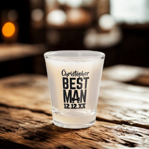 Best Man Bachelor Party Wedding Favour Shot Glass