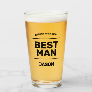 Best Man beer glass gift from groom to groomsman
