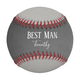 Best Man Black and Grey Baseball
