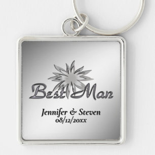 Best Man Black and White Custom Keychains