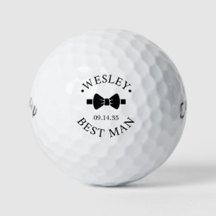Best Man Black Bow Tie Golf Balls