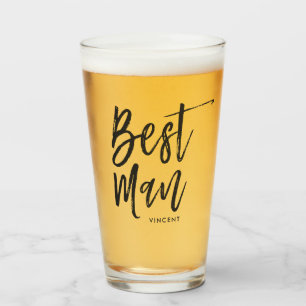 Best Man   Black Script Style Glass