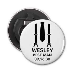 Best Man Black Tie Bottle Opener