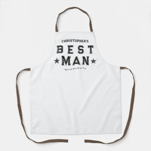 Best Man Black White Apron